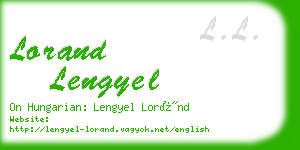 lorand lengyel business card